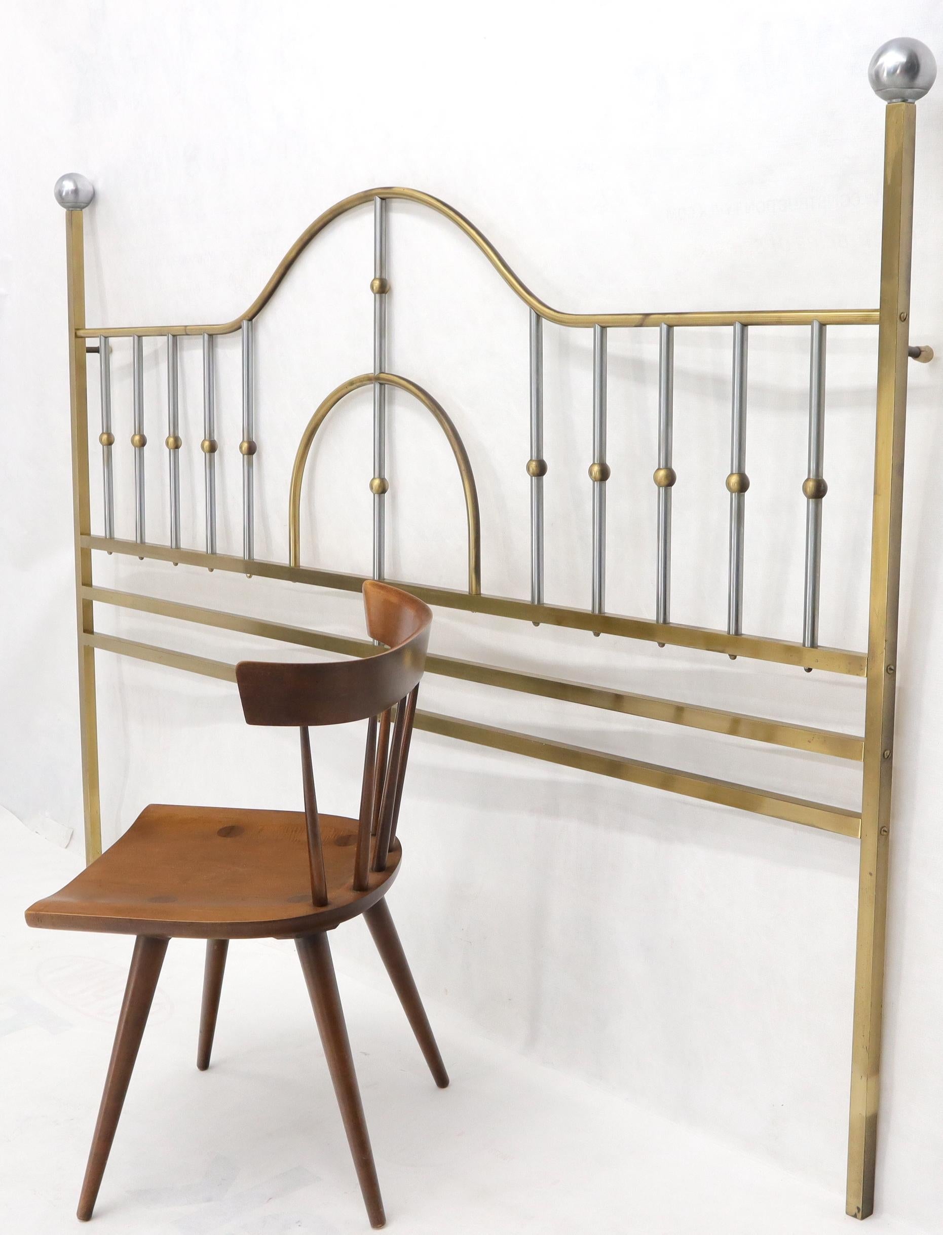 EstablishedLines Mid-Century Modern Brass and Chrome King Size Headboard