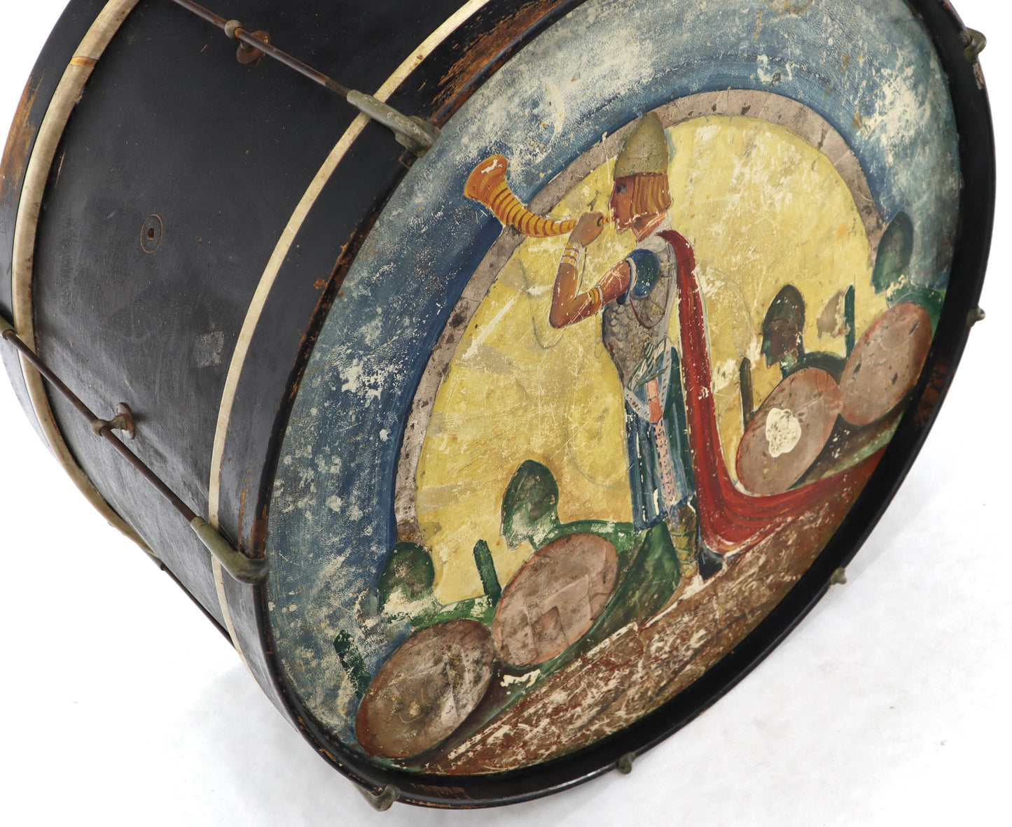 Large Drum Light Fixture Painted and Converted Floor Lamp