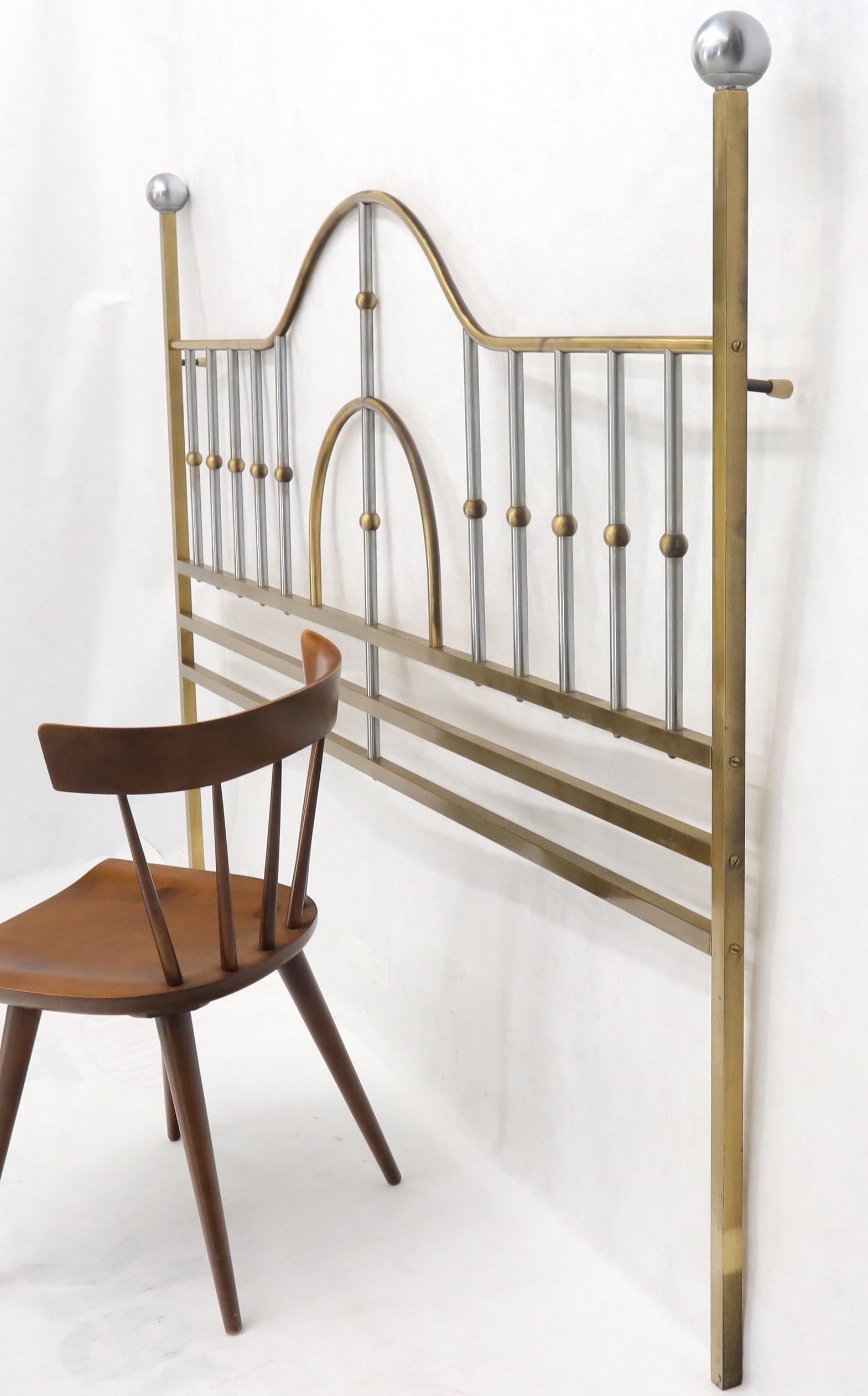 EstablishedLines Mid-Century Modern Brass and Chrome King Size Headboard