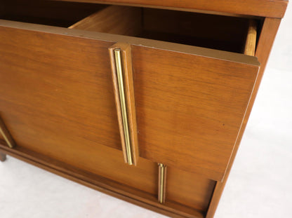 EstablishedLines Mid-Century Modern Five Drawers High Chest Dresser with Brass Accents
