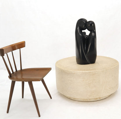 EstablishedLines Large Carved and Polished Onyx Sculpture of Mother and Daughter Theme