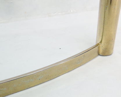 EstablishedLines Two-Tier "L" Shape Glass and Brass Organic Kidney Shape Coffee Table