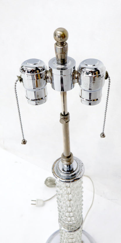 EstablishedLines Large Crystal and Chrome Mid-Century Modern Table Lamps