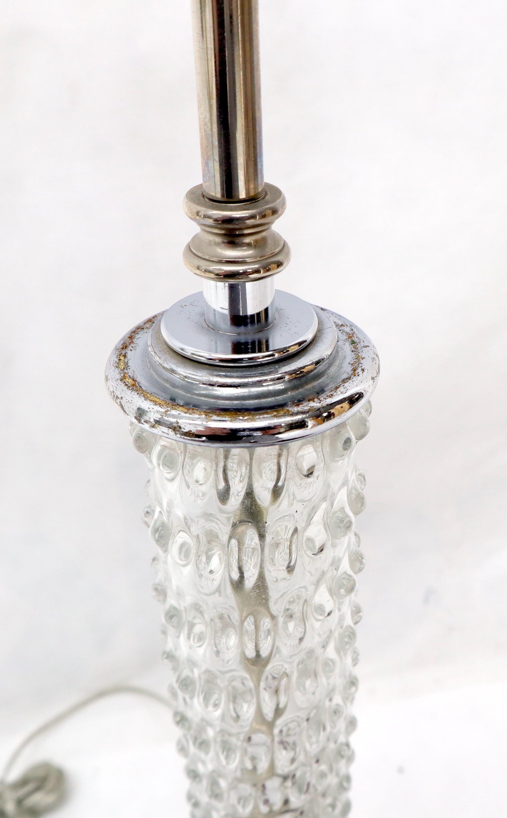 EstablishedLines Large Crystal and Chrome Mid-Century Modern Table Lamps