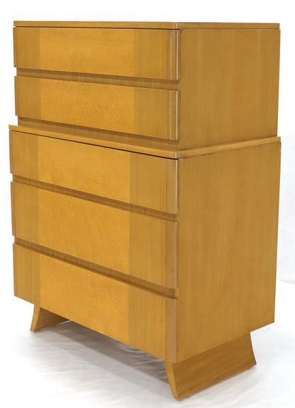 Five Drawers Blond to Gold Mahogany High Chest Dresser