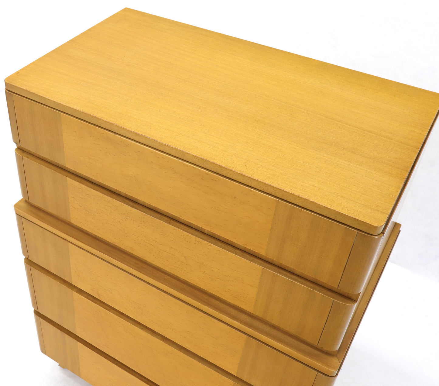 Five Drawers Blond to Gold Mahogany High Chest Dresser