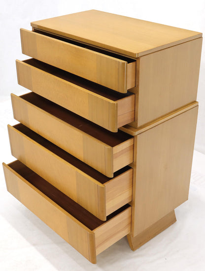 Five Drawers Blond to Gold Mahogany High Chest Dresser