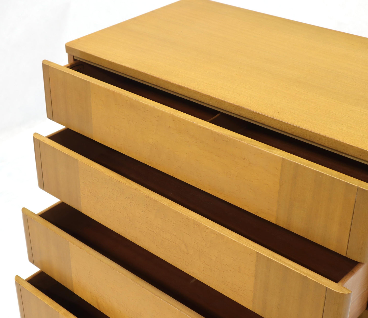 Five Drawers Blond to Gold Mahogany High Chest Dresser