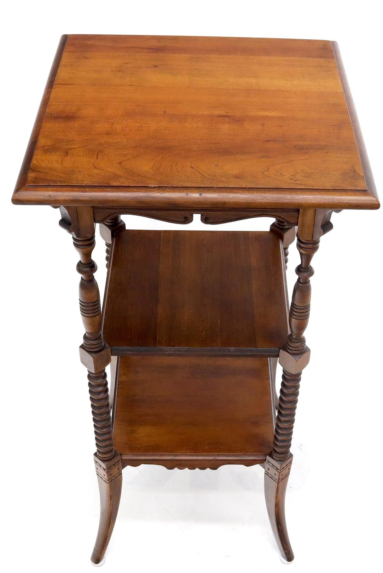 EstablishedLines Victorian Square Three-Tier Stand Corner Lamp Occasional Table Stand