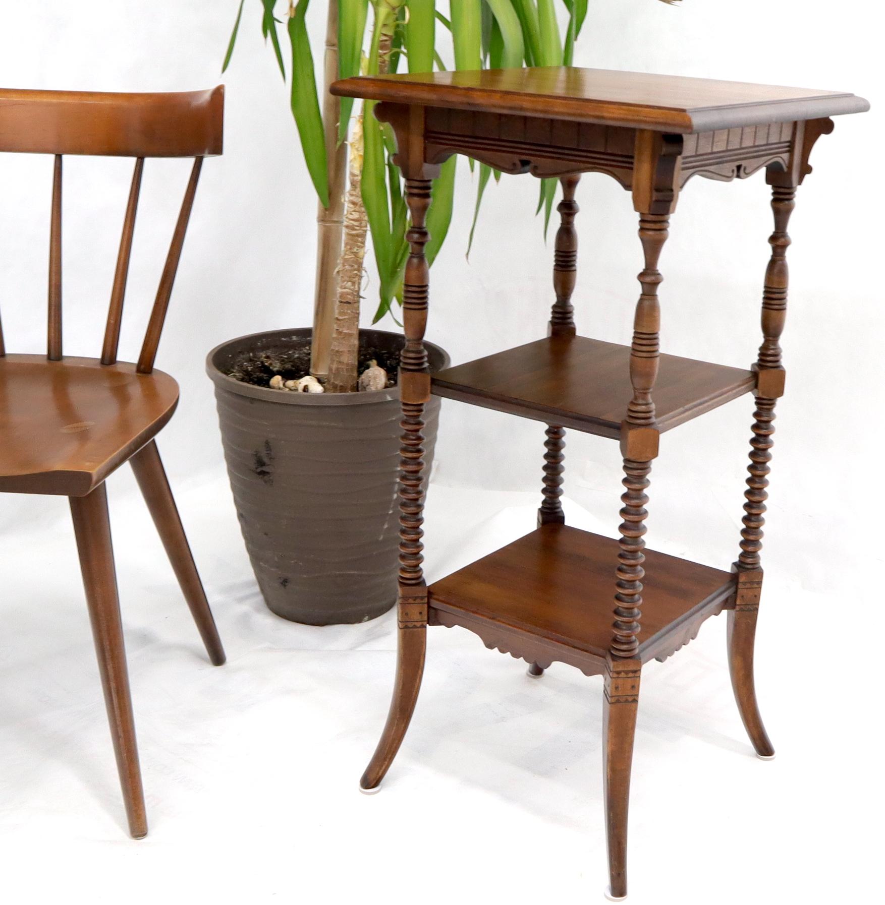 EstablishedLines Victorian Square Three-Tier Stand Corner Lamp Occasional Table Stand