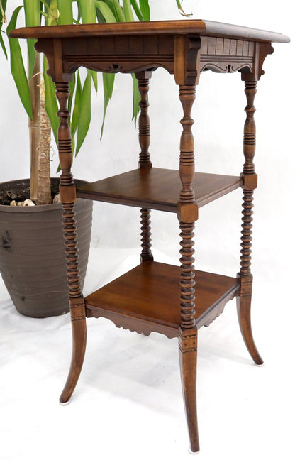 EstablishedLines Victorian Square Three-Tier Stand Corner Lamp Occasional Table Stand