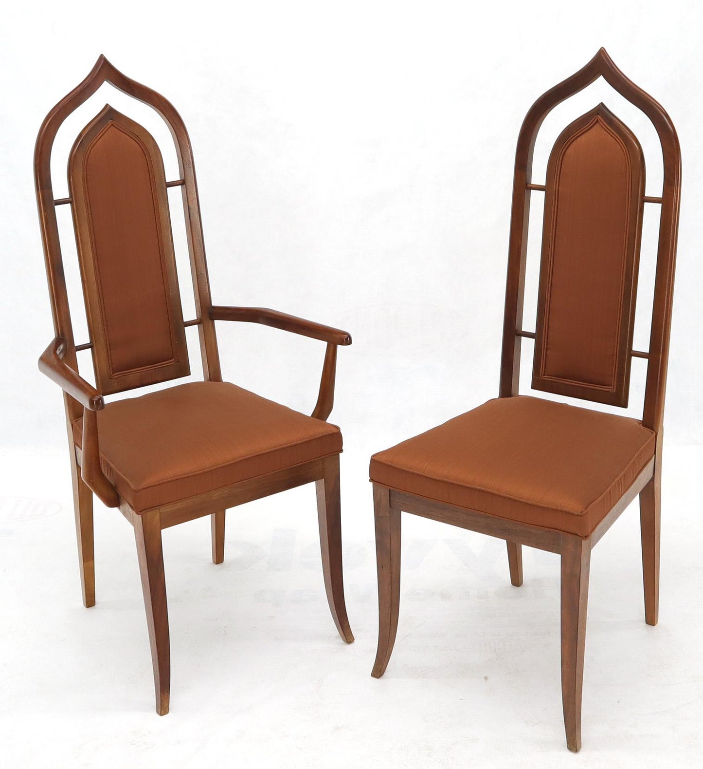 Set of 6 Danish Mid-Century Modern Dining Chairs Dome Shape Back Oiled Walnut