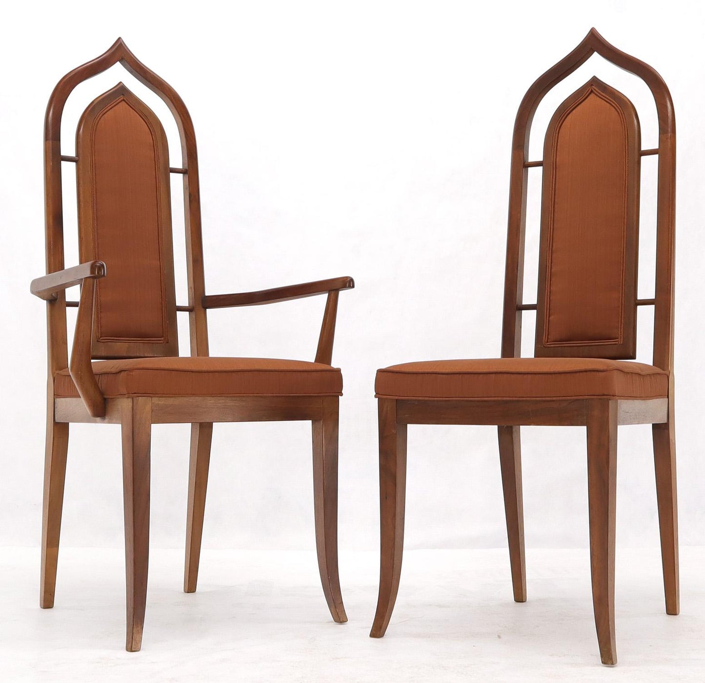 Set of 6 Danish Mid-Century Modern Dining Chairs Dome Shape Back Oiled Walnut
