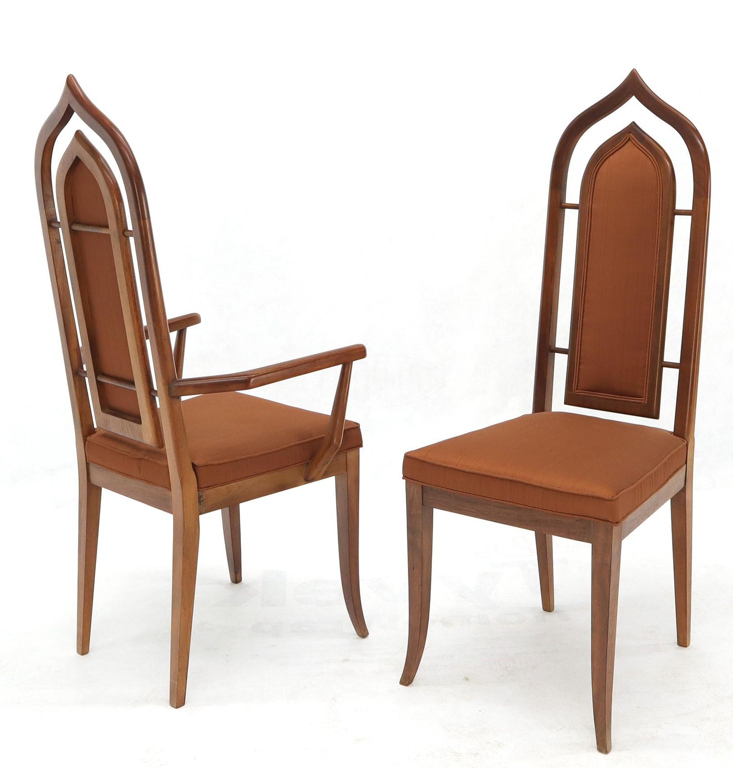 Set of 6 Danish Mid-Century Modern Dining Chairs Dome Shape Back Oiled Walnut
