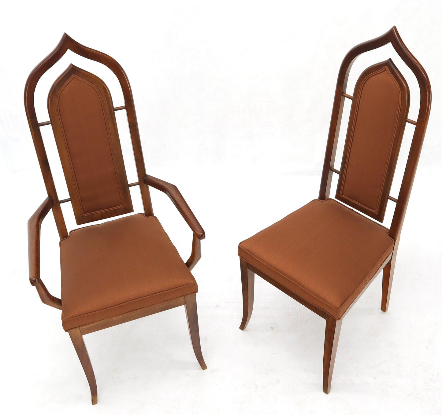 Set of 6 Danish Mid-Century Modern Dining Chairs Dome Shape Back Oiled Walnut