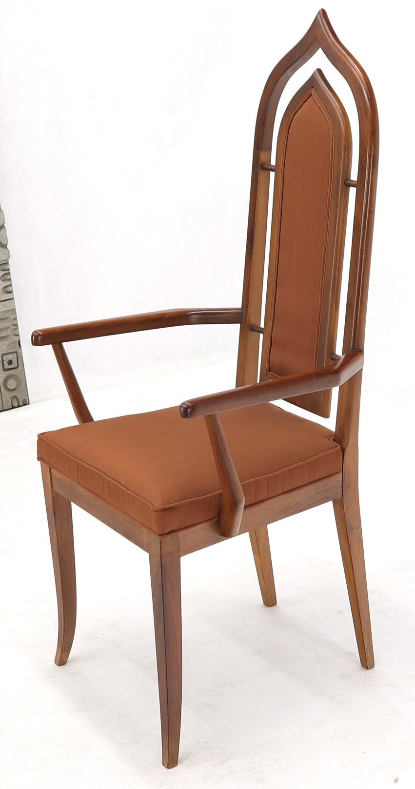 Set of 6 Danish Mid-Century Modern Dining Chairs Dome Shape Back Oiled Walnut