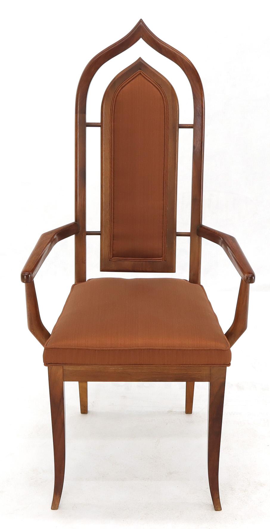 Set of 6 Danish Mid-Century Modern Dining Chairs Dome Shape Back Oiled Walnut
