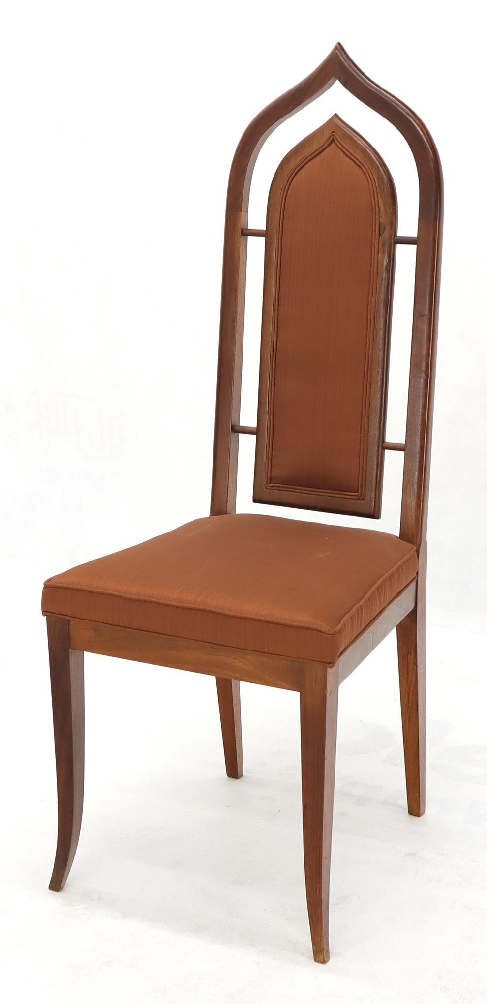 Set of 6 Danish Mid-Century Modern Dining Chairs Dome Shape Back Oiled Walnut