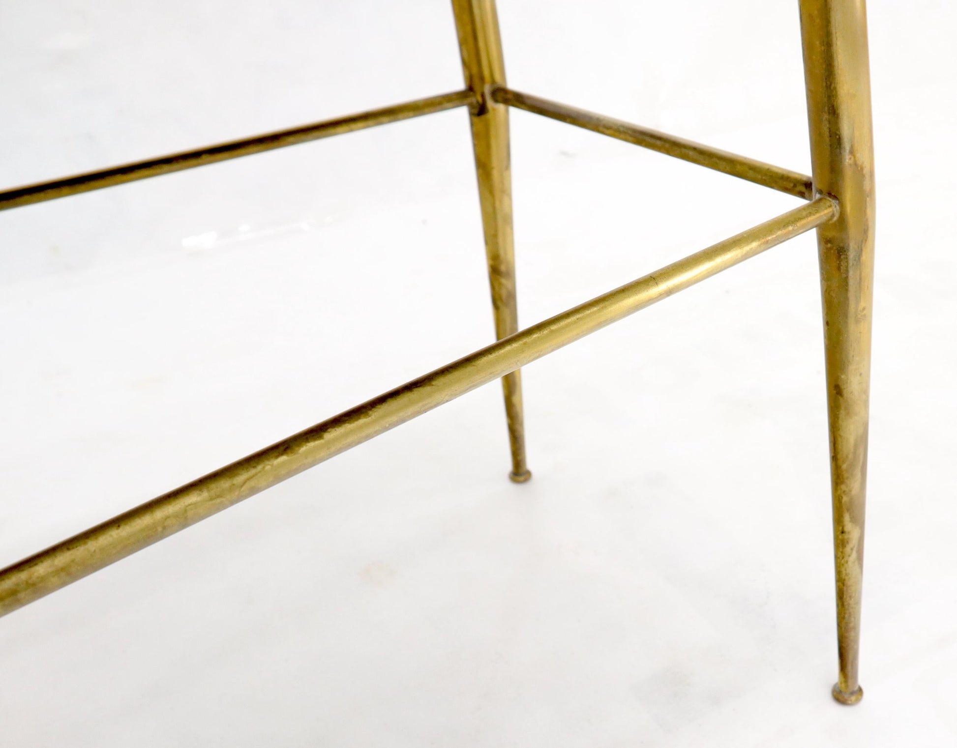 EstablishedLines Set of 3 Italian Solid Brass Chiavari Chairs From 1950s New Upholstery