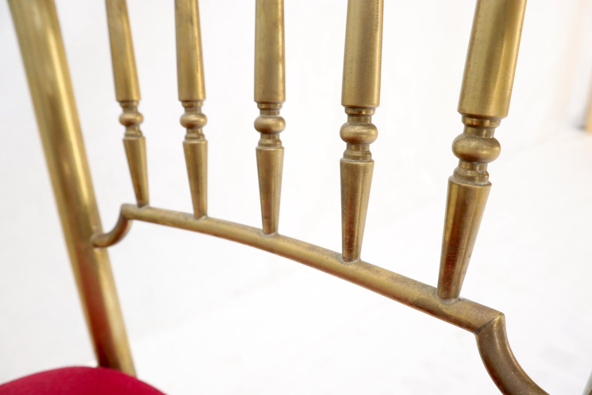 EstablishedLines Set of 3 Italian Solid Brass Chiavari Chairs From 1950s New Upholstery