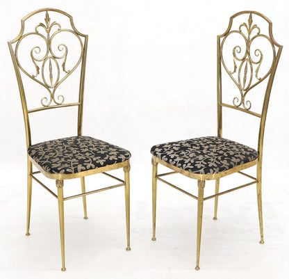 Set of 4 Italian Mid-Century Modern Chiavari Brass Chairs