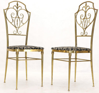 Set of 4 Italian Mid-Century Modern Chiavari Brass Chairs
