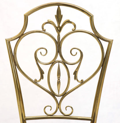 Set of 4 Italian Mid-Century Modern Chiavari Brass Chairs