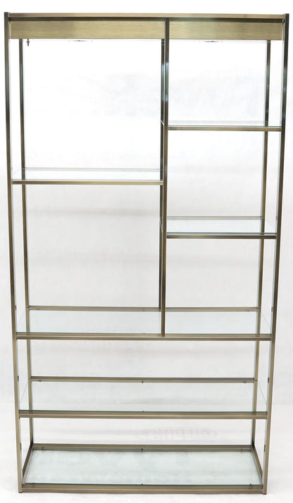 EstablishedLines Brass and Glass Lighted Étagère Vitrine