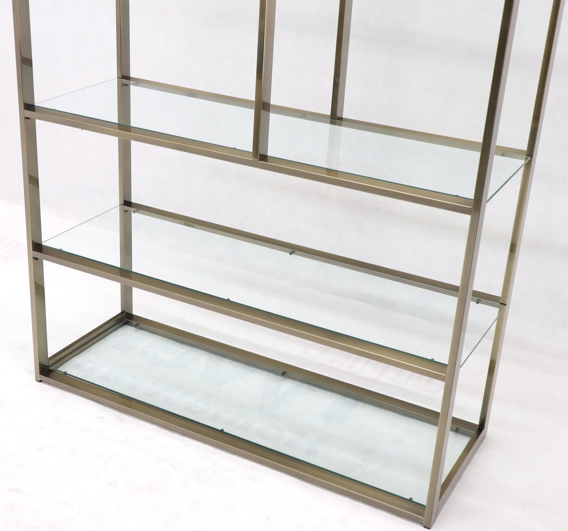 EstablishedLines Brass and Glass Lighted Étagère Vitrine