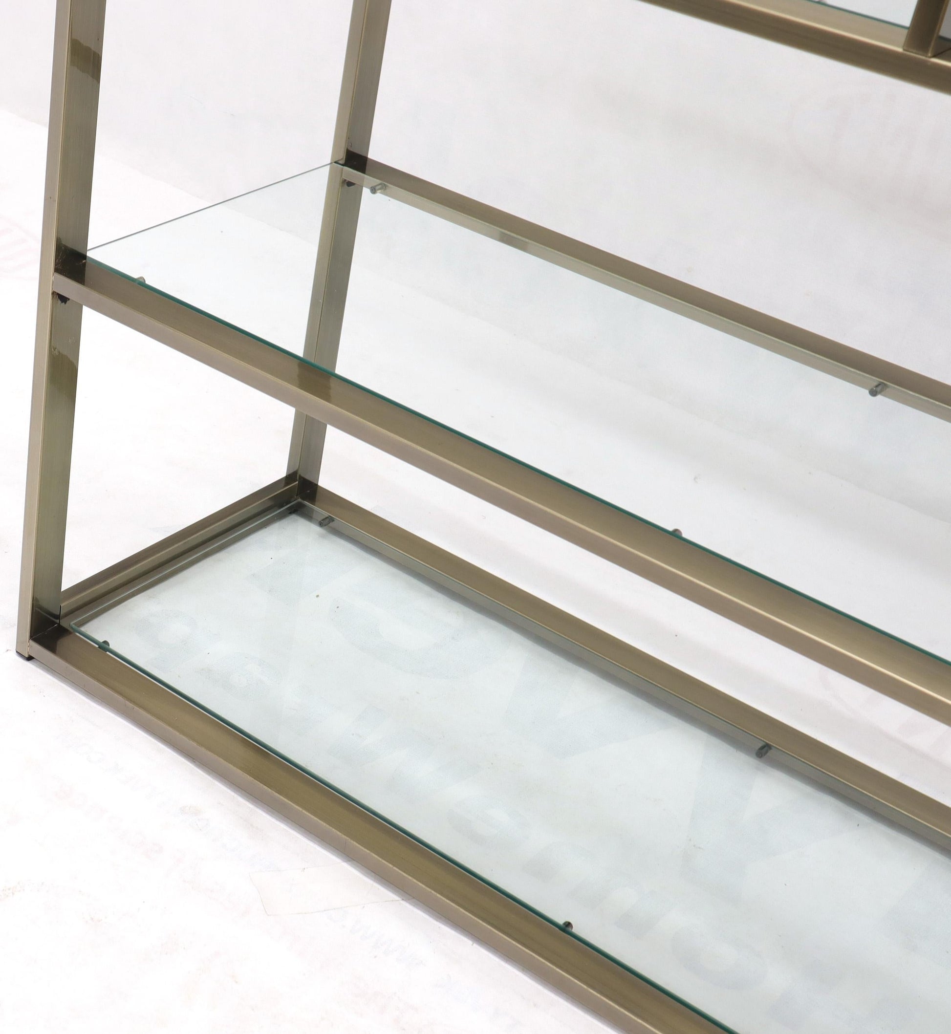 EstablishedLines Brass and Glass Lighted Étagère Vitrine