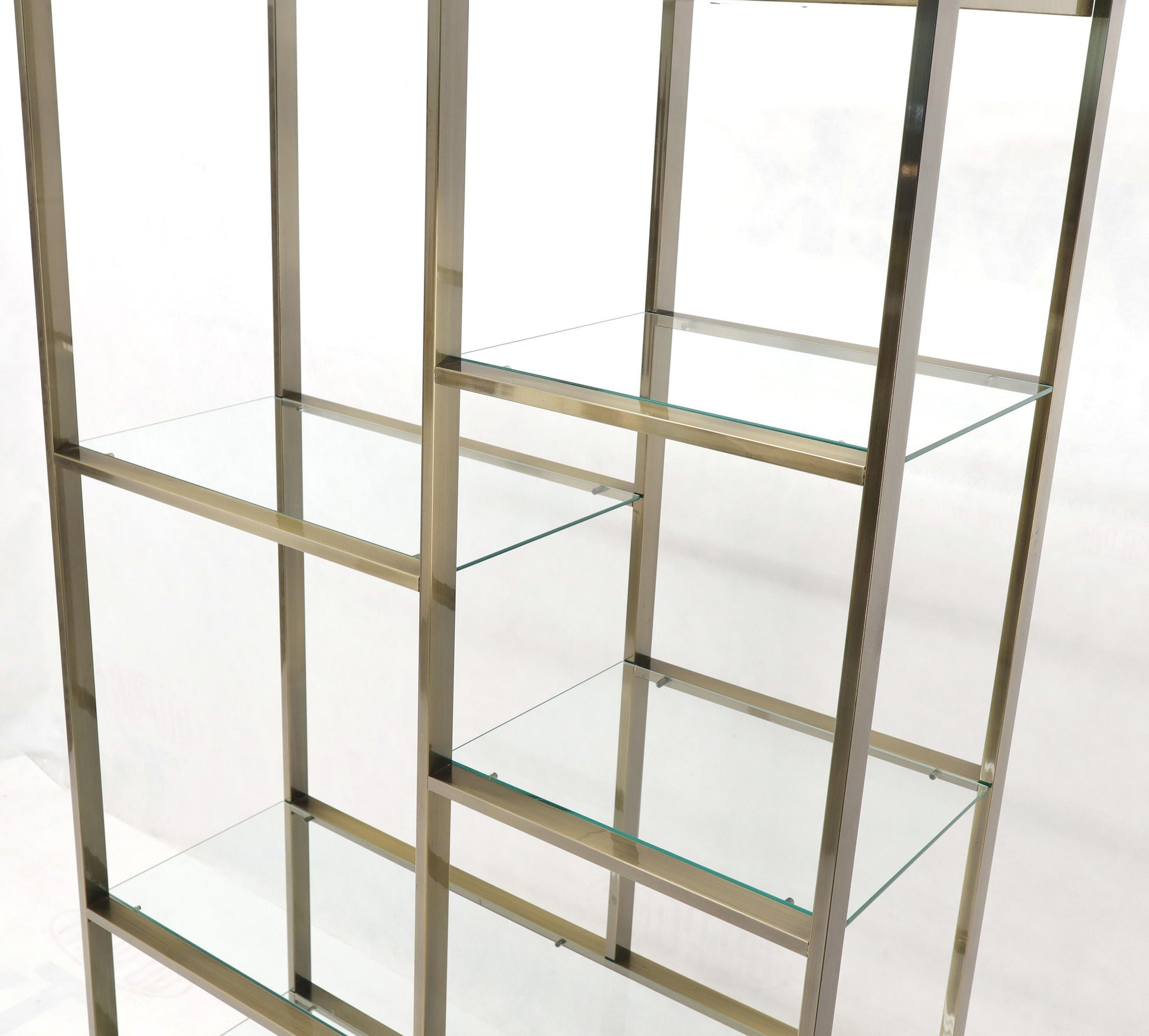EstablishedLines Brass and Glass Lighted Étagère Vitrine