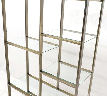 EstablishedLines Brass and Glass Lighted Étagère Vitrine