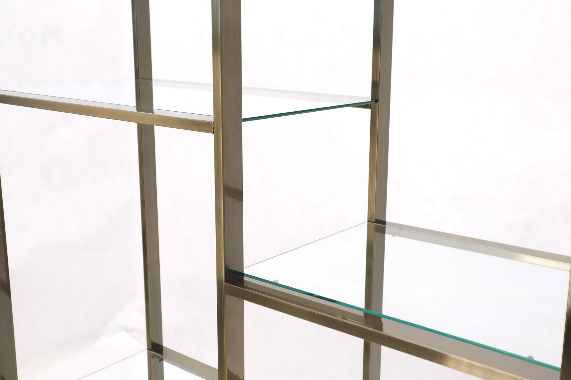 EstablishedLines Brass and Glass Lighted Étagère Vitrine