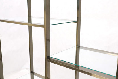 EstablishedLines Brass and Glass Lighted Étagère Vitrine