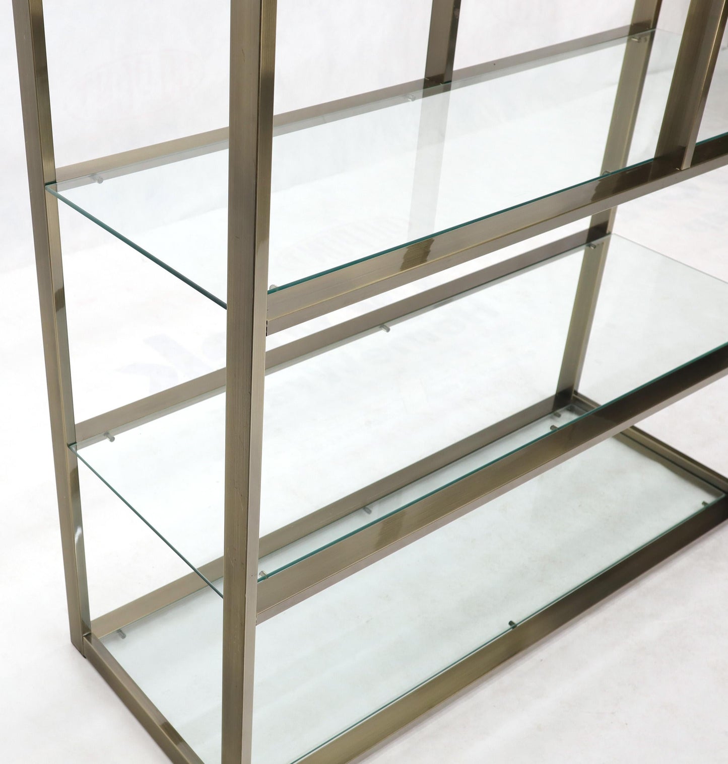 EstablishedLines Brass and Glass Lighted Étagère Vitrine