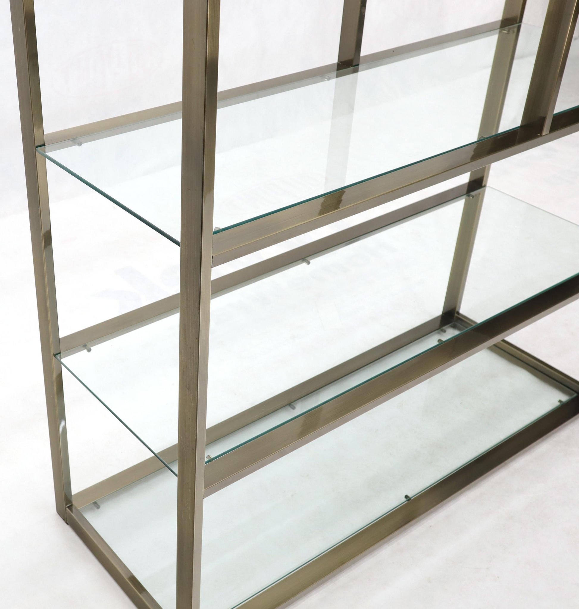 EstablishedLines Brass and Glass Lighted Étagère Vitrine