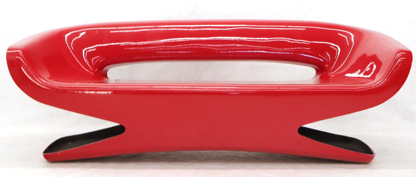 Red Molded Fiberglass Bench Love Seat