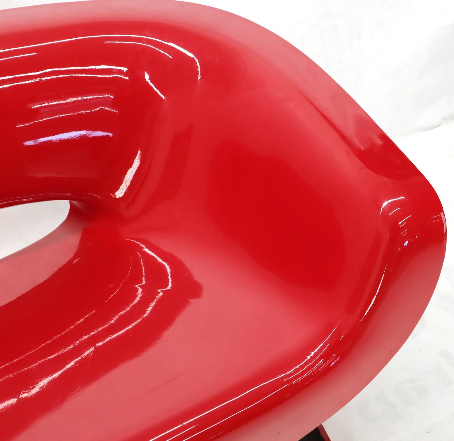 Red Molded Fiberglass Bench Love Seat
