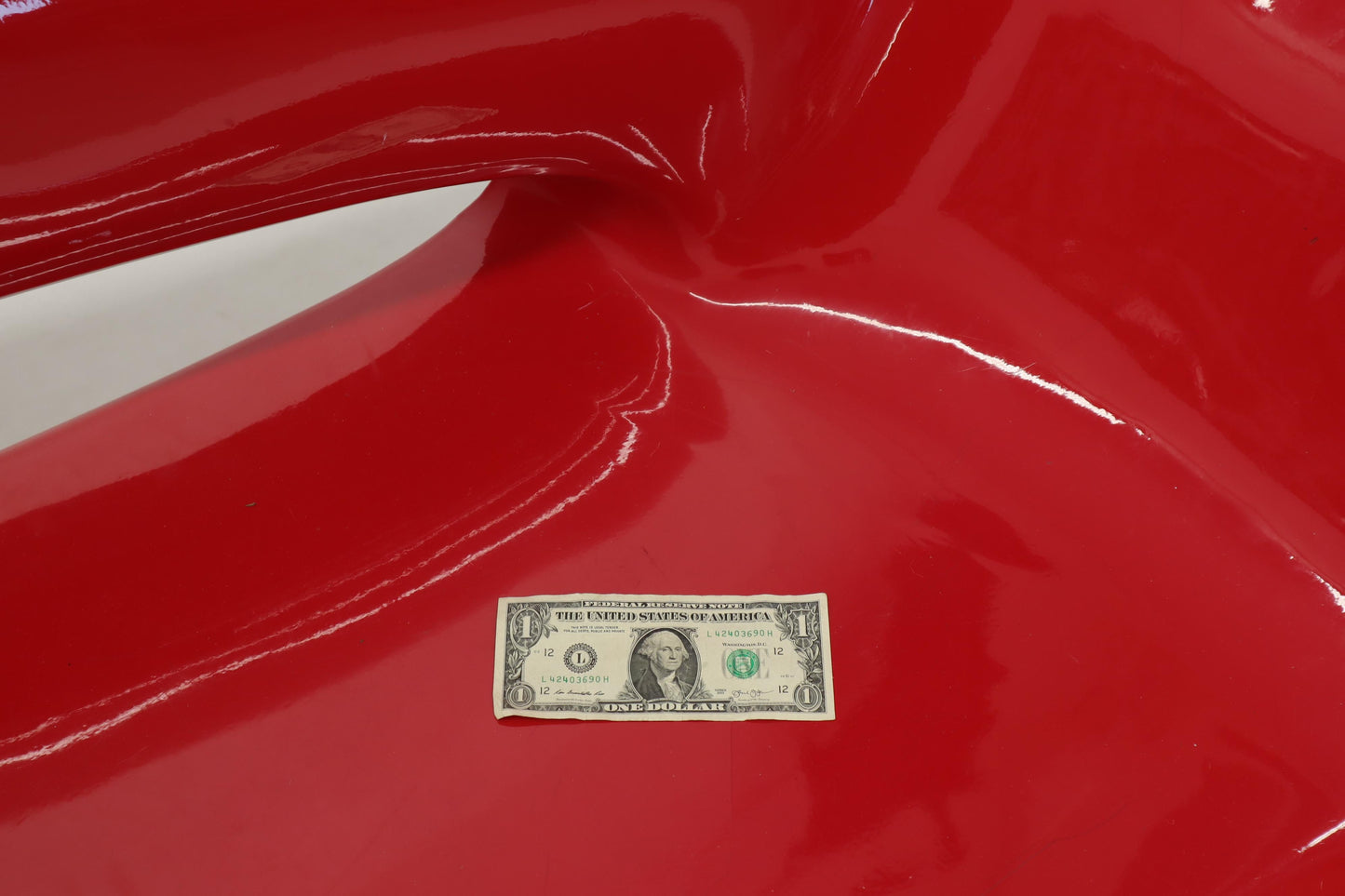 Red Molded Fiberglass Bench Love Seat