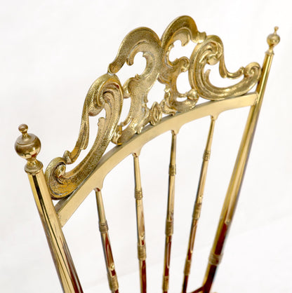 EstablishedLines Set of 2 Italian Solid Brass Chiavari Chairs from 1950s Salmon Red Upholstery