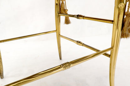 EstablishedLines Set of 2 Italian Solid Brass Chiavari Chairs from 1950s Salmon Red Upholstery