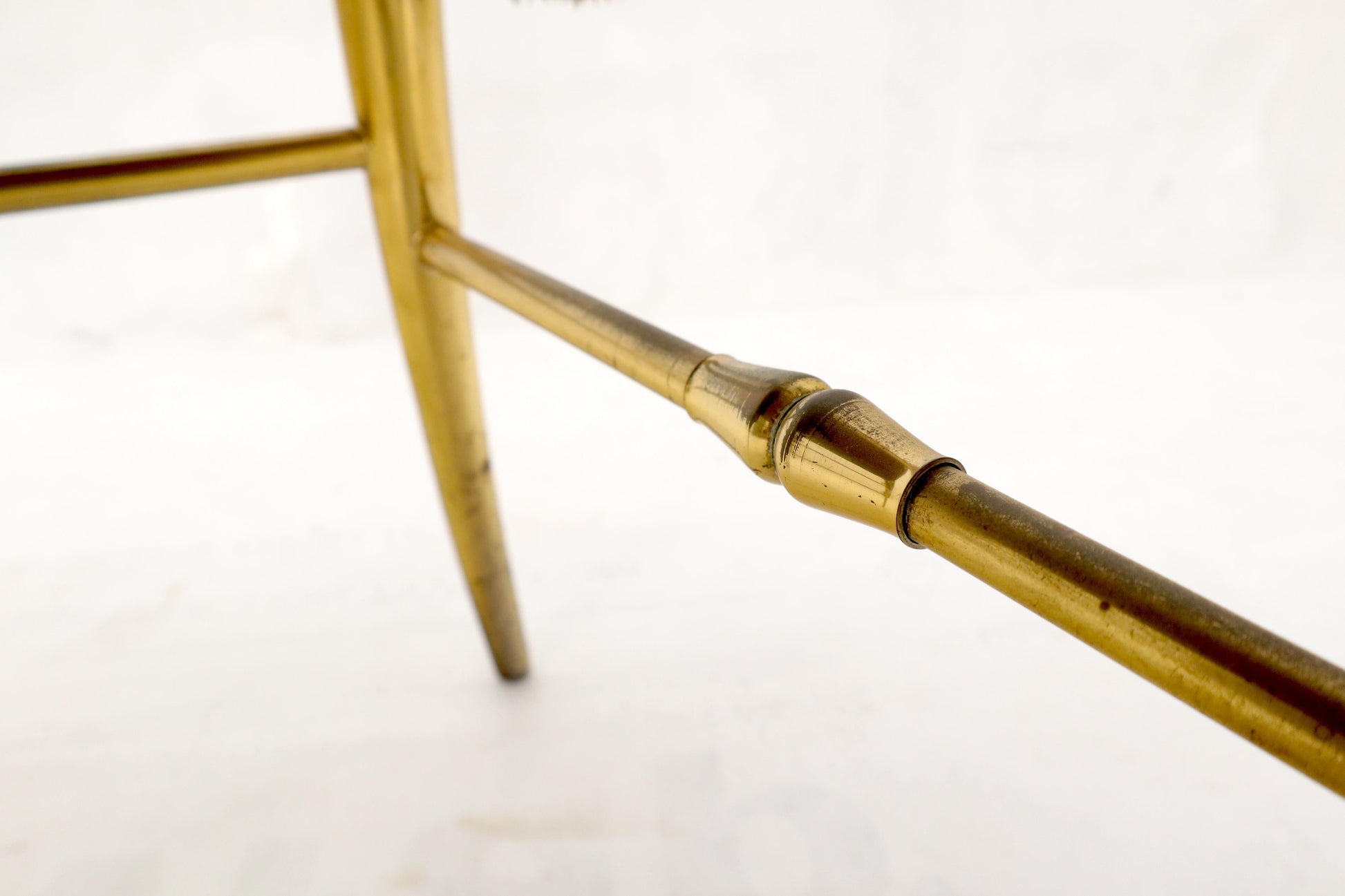 EstablishedLines Set of 2 Italian Solid Brass Chiavari Chairs from 1950s Salmon Red Upholstery