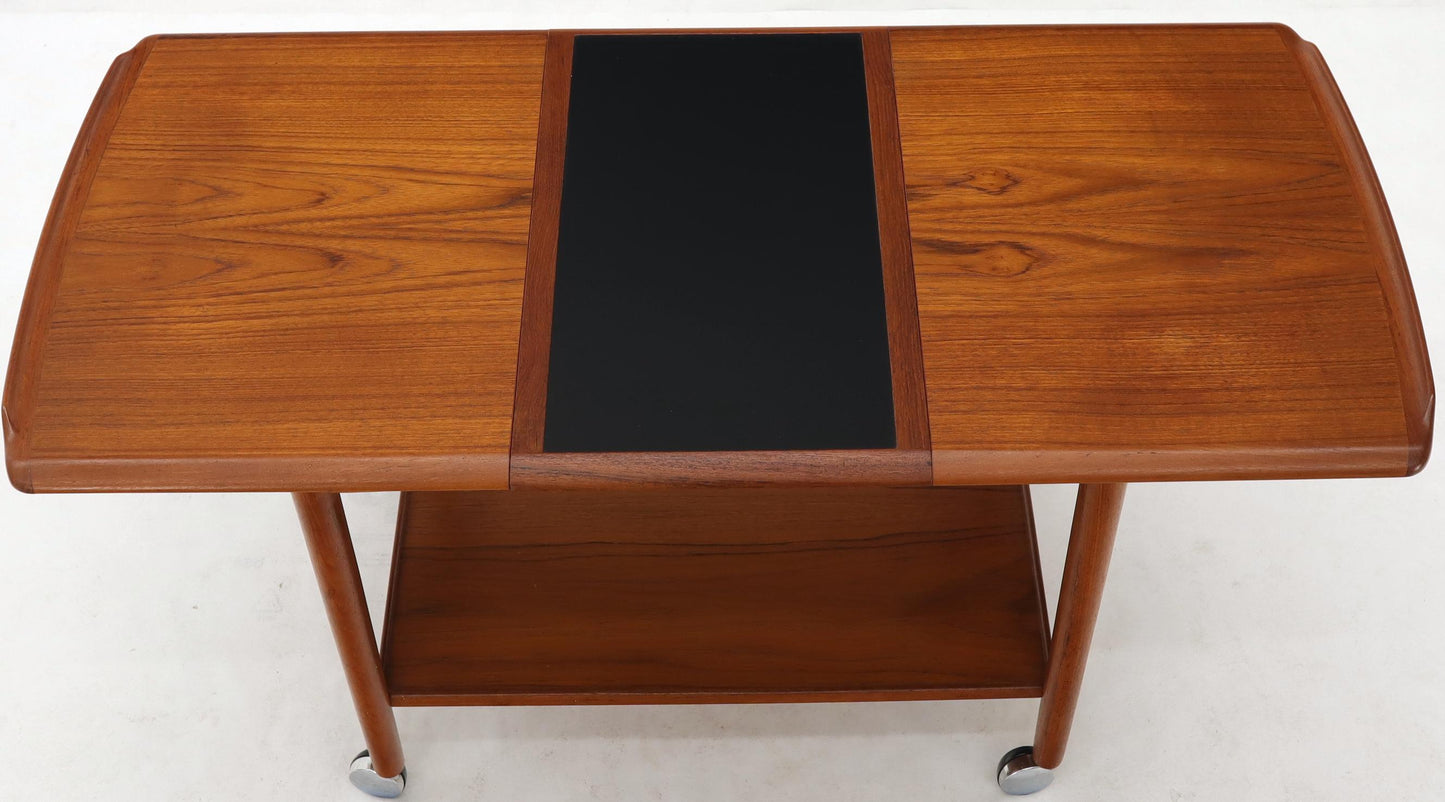Danish Mid-Century Modern Teak Expandable Cart with One Leaf