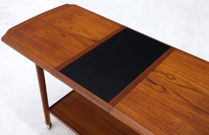 Danish Mid-Century Modern Teak Expandable Cart with One Leaf