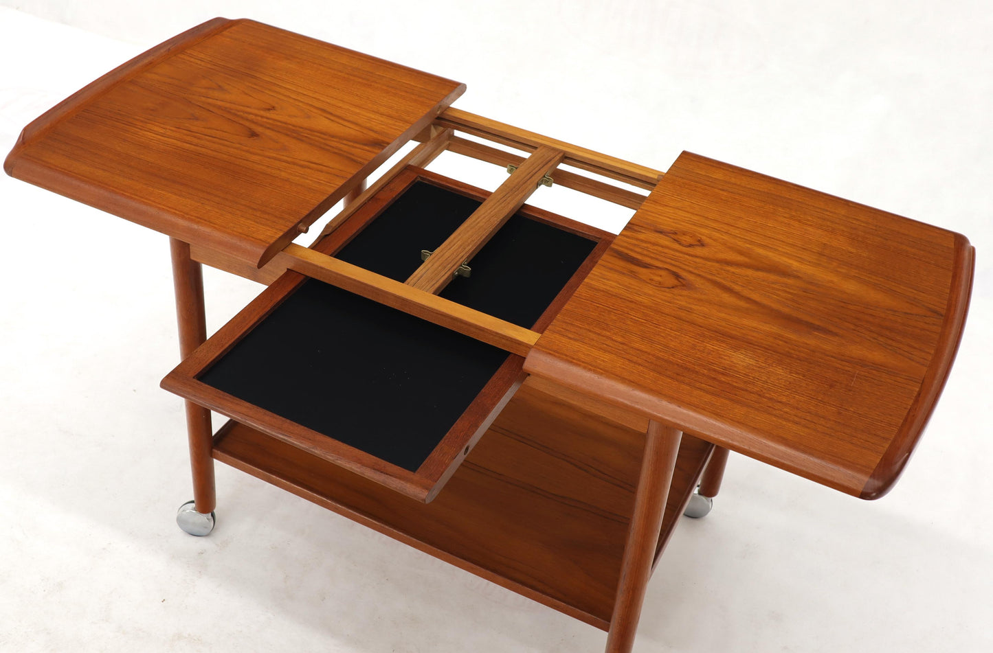 Danish Mid-Century Modern Teak Expandable Cart with One Leaf