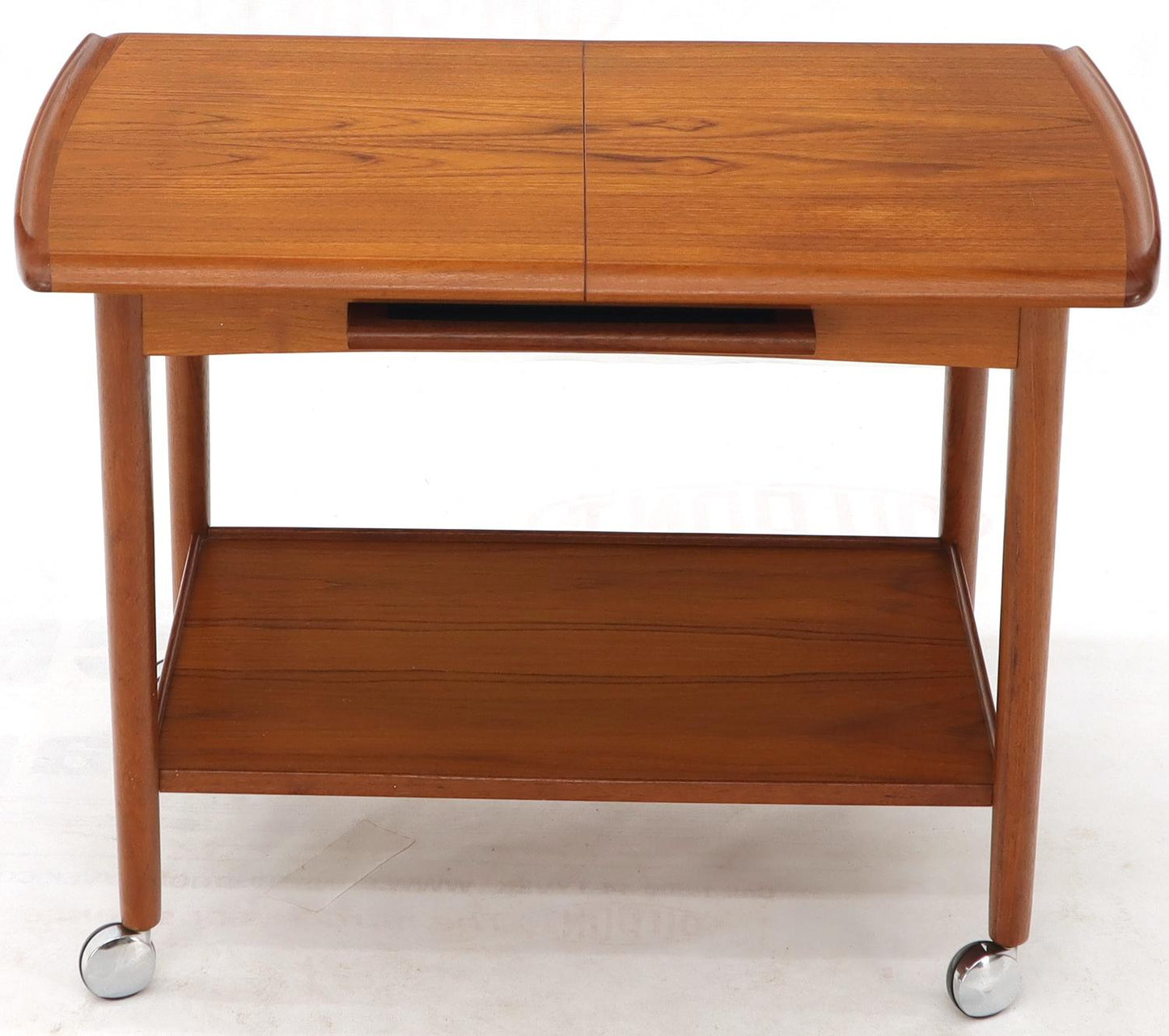 Danish Mid-Century Modern Teak Expandable Cart with One Leaf