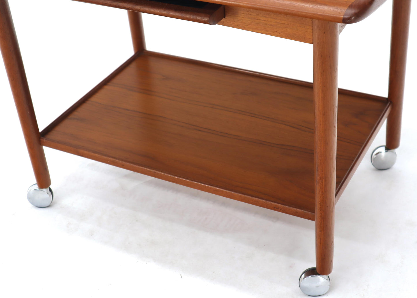 Danish Mid-Century Modern Teak Expandable Cart with One Leaf