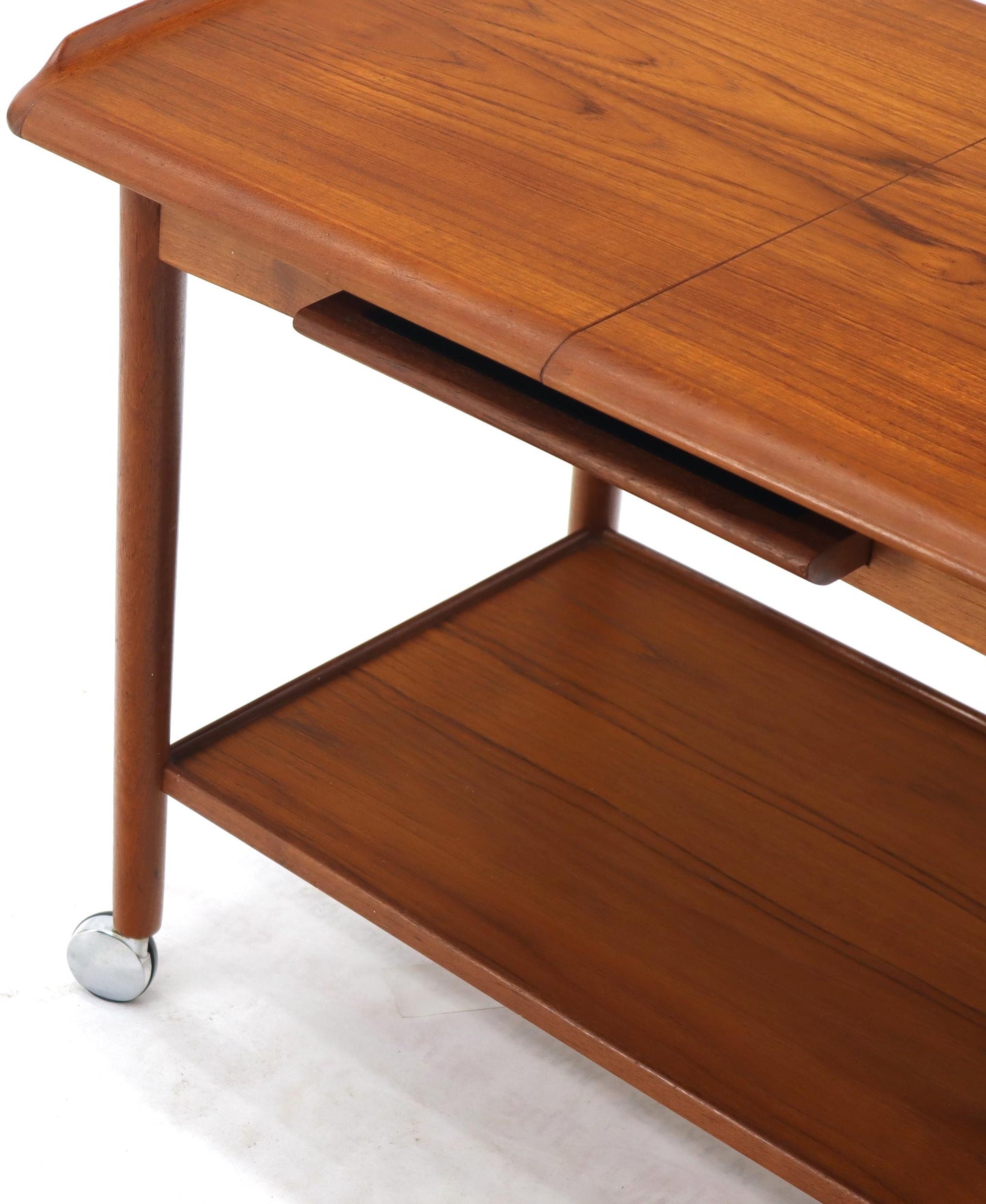 Danish Mid-Century Modern Teak Expandable Cart with One Leaf