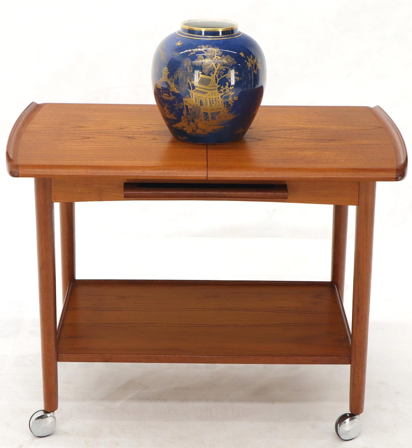 Danish Mid-Century Modern Teak Expandable Cart with One Leaf