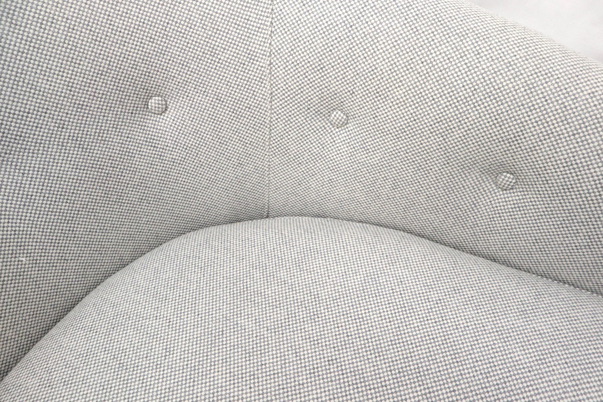 EstablishedLines New Basket Weave Wool Flax Blend Upholstery Barrel Back Lounge Chairs